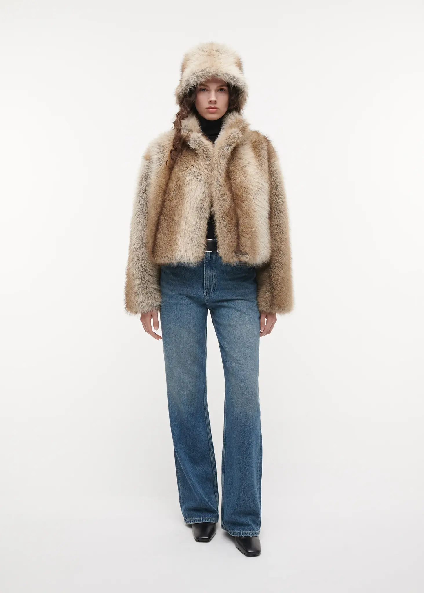 Studio AR Beau faux fox  hat Light fox