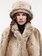 Studio AR Beau faux fox  hat Light fox