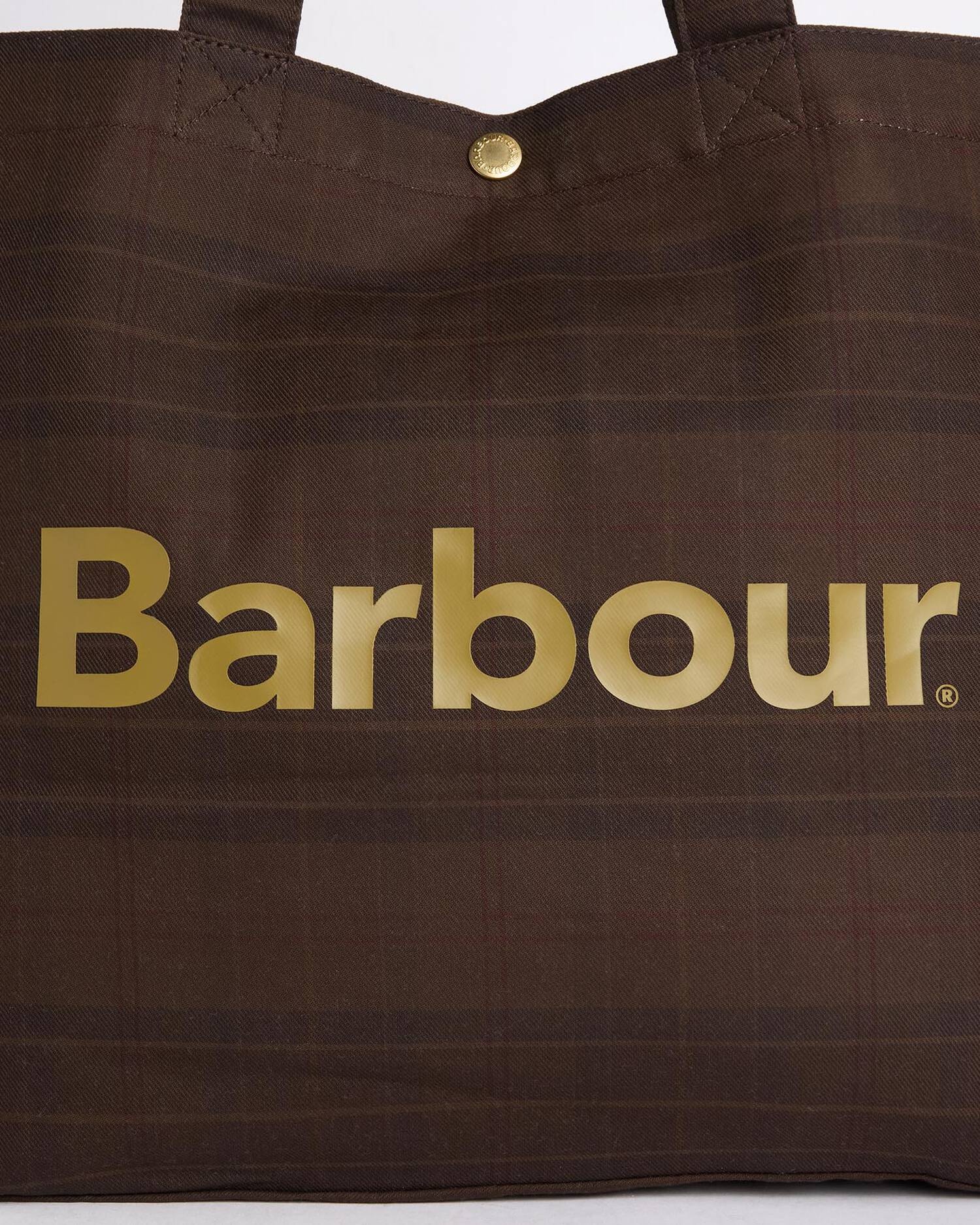Barbour Overdyed telfield tartan tote bag Overdyed muted tartan