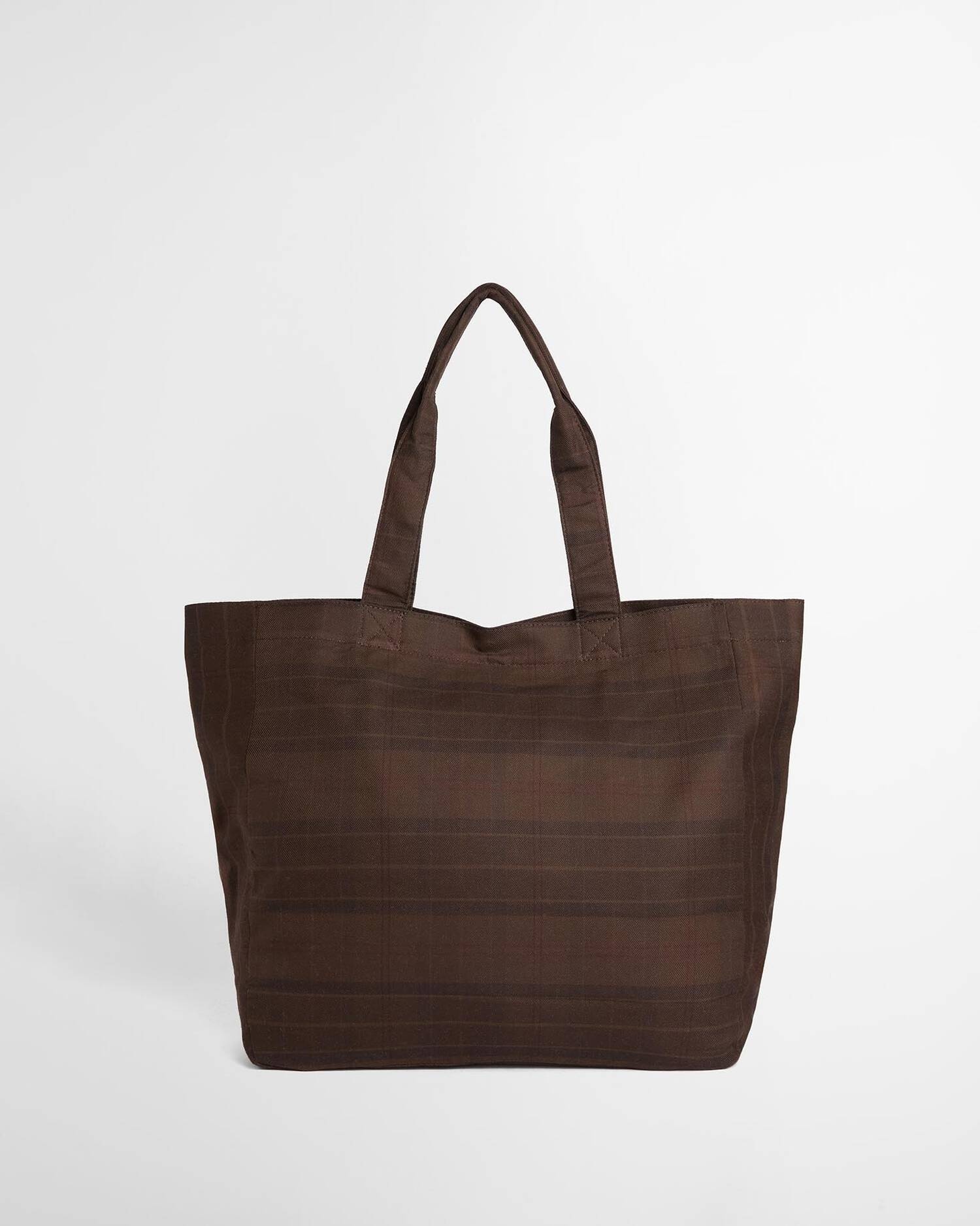 Barbour Overdyed telfield tartan tote bag Overdyed muted tartan