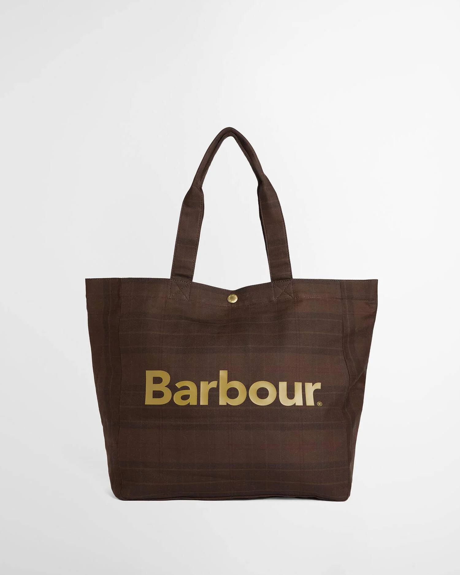 Barbour Overdyed telfield tartan tote bag Overdyed muted tartan