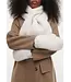 Studio AR Evalyn faux mink Mittens Ecru