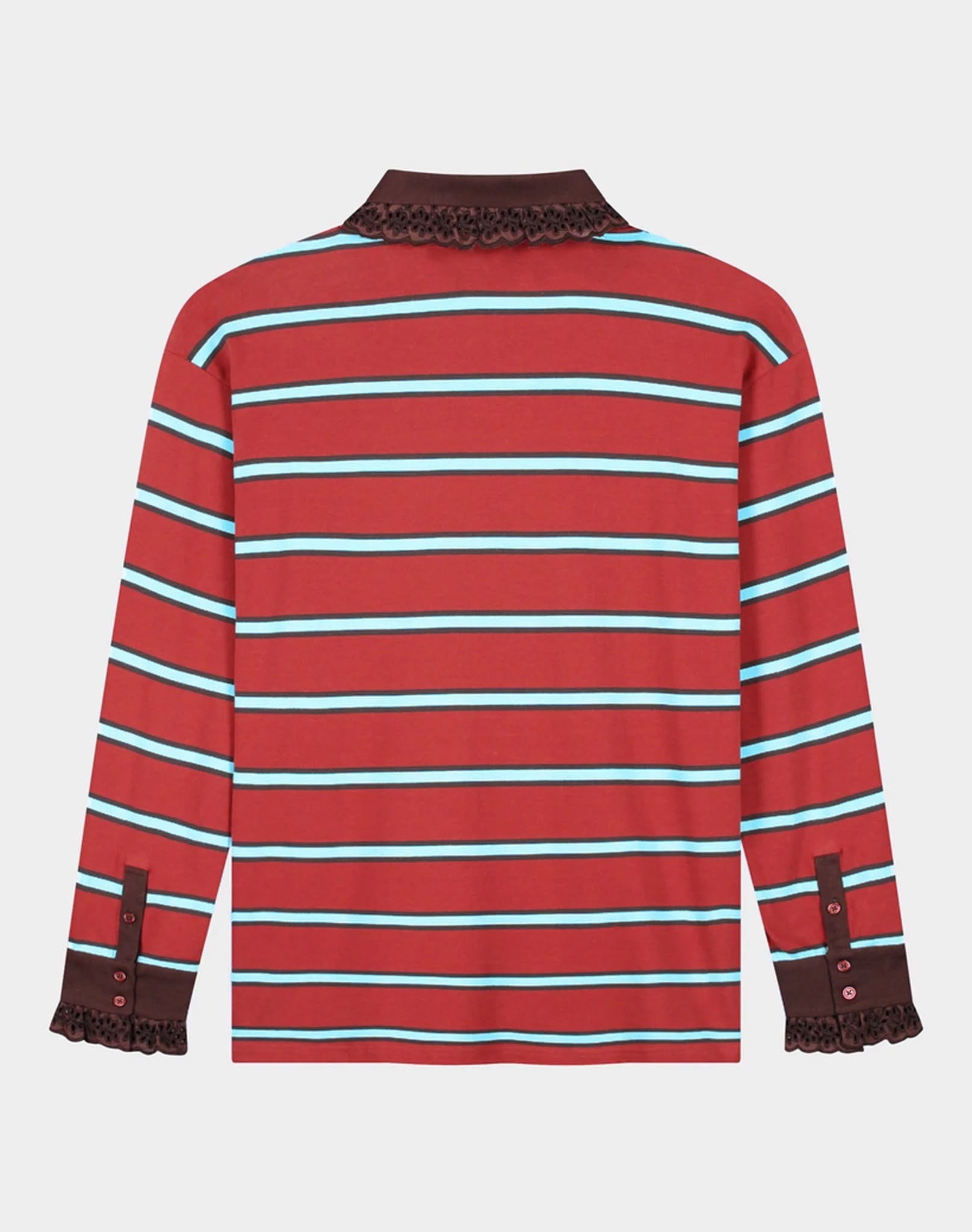 Stieglitz Cira polo longsleeve lace cuff Merlot