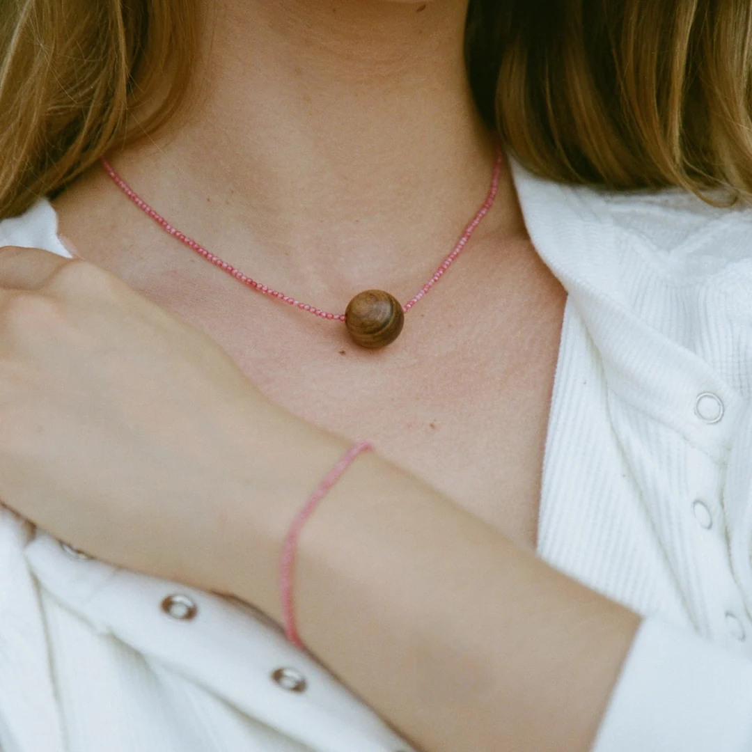Anni Lu Pink mood ketting Hibiscus soda