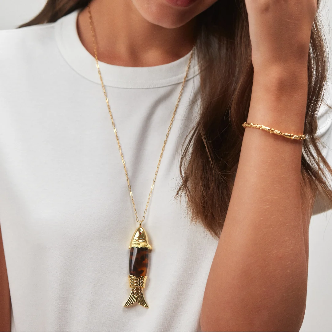 Anni Lu Big catch ketting Gold
