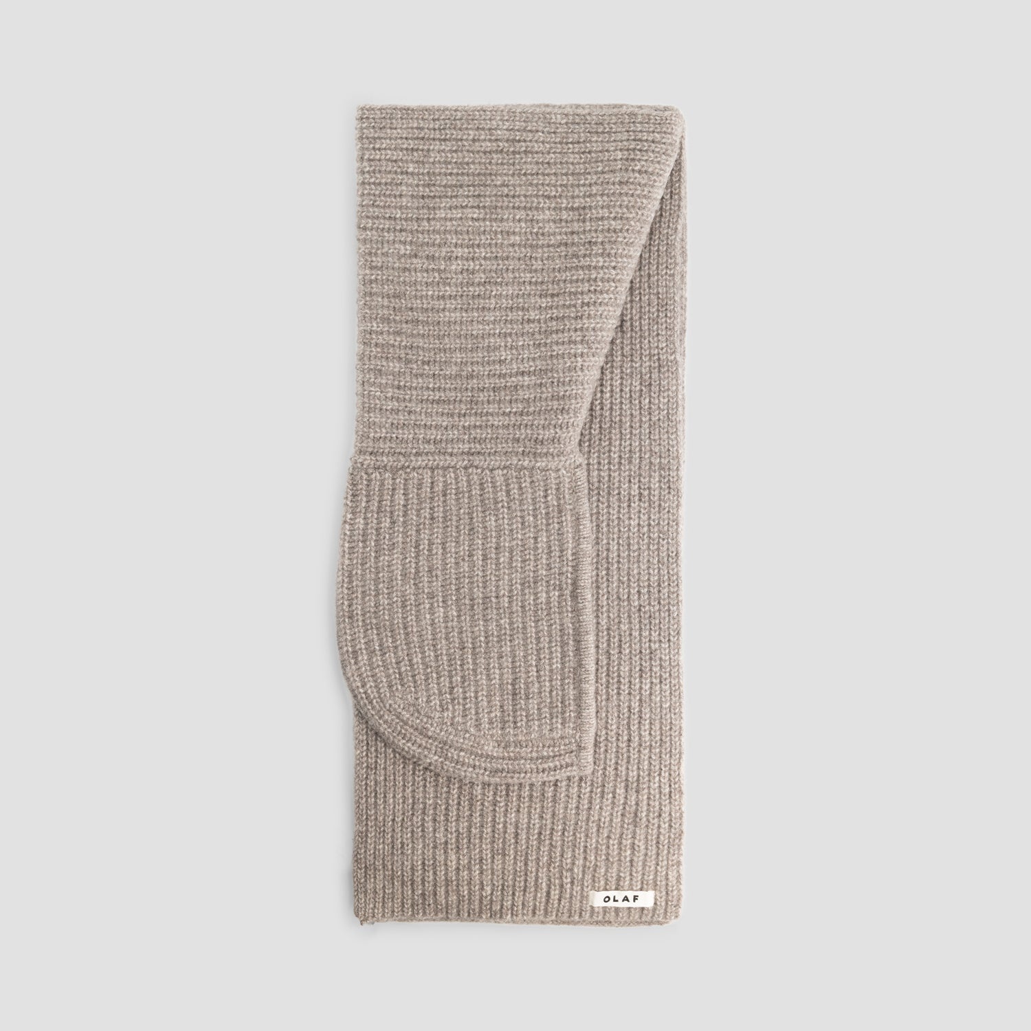 OLAF Wool hooded scarf Chocolate chip