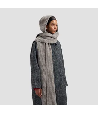 OLAF Wool hooded scarf Chocolate chip