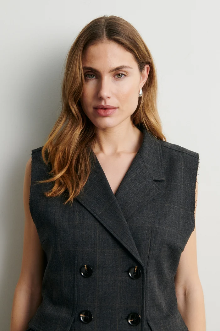 Second Female Anjou waistcoat Dark grey melange
