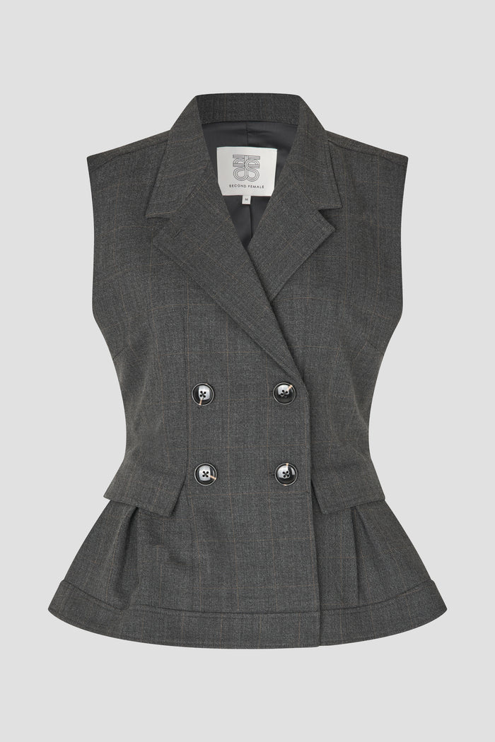 Second Female Anjou waistcoat Dark grey melange