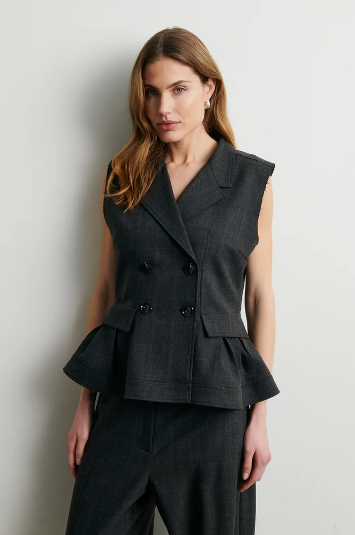 Second Female Anjou waistcoat Dark grey melange