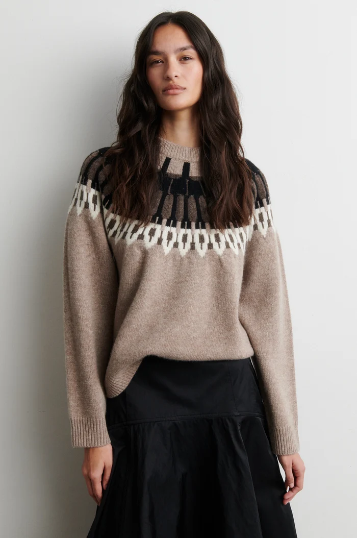 Second Female Arlo knit O-neck Beige melange
