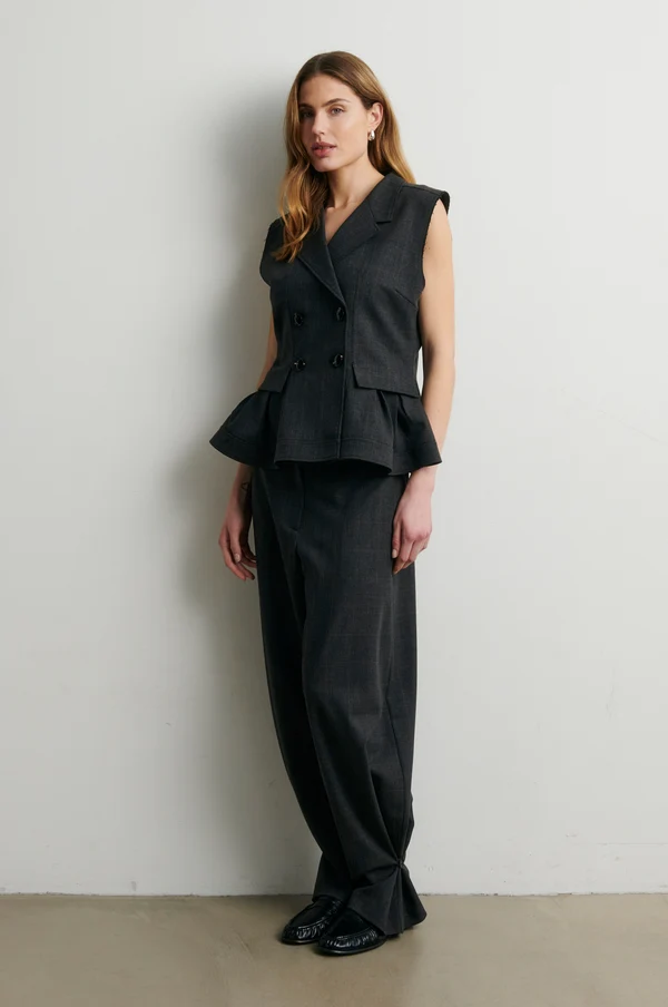 Second Female Anjou trousers Dark grey melange