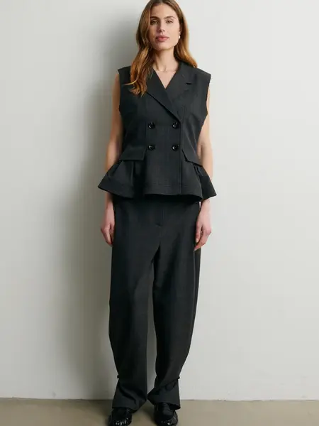Second Female Anjou trousers Dark grey melange