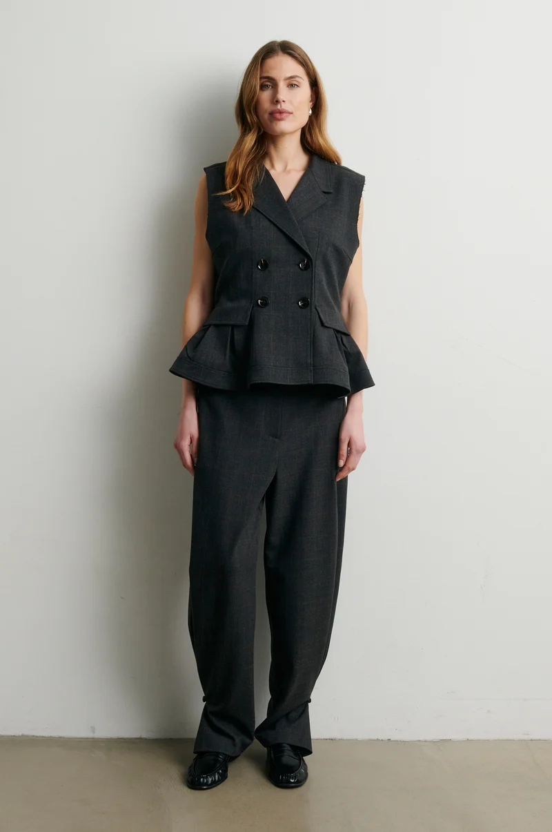 Second Female Anjou trousers Dark grey melange