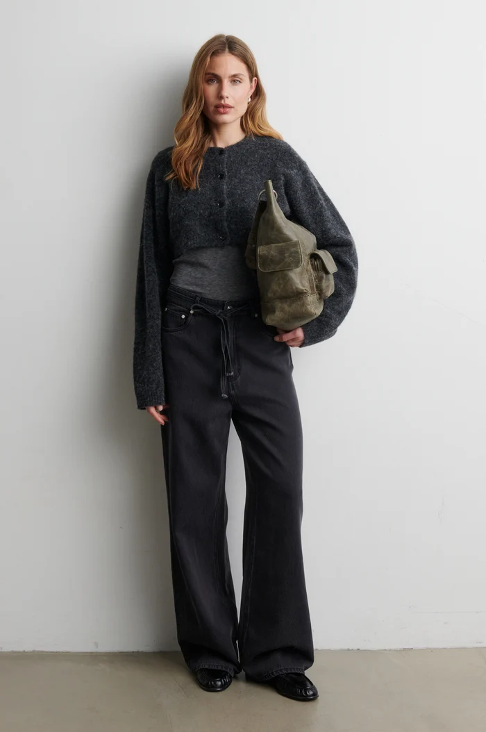 Second Female Verano knit bolero Dark grey melange