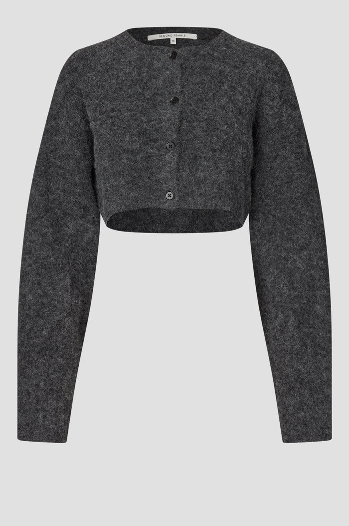 Second Female Verano knit bolero Dark grey melange