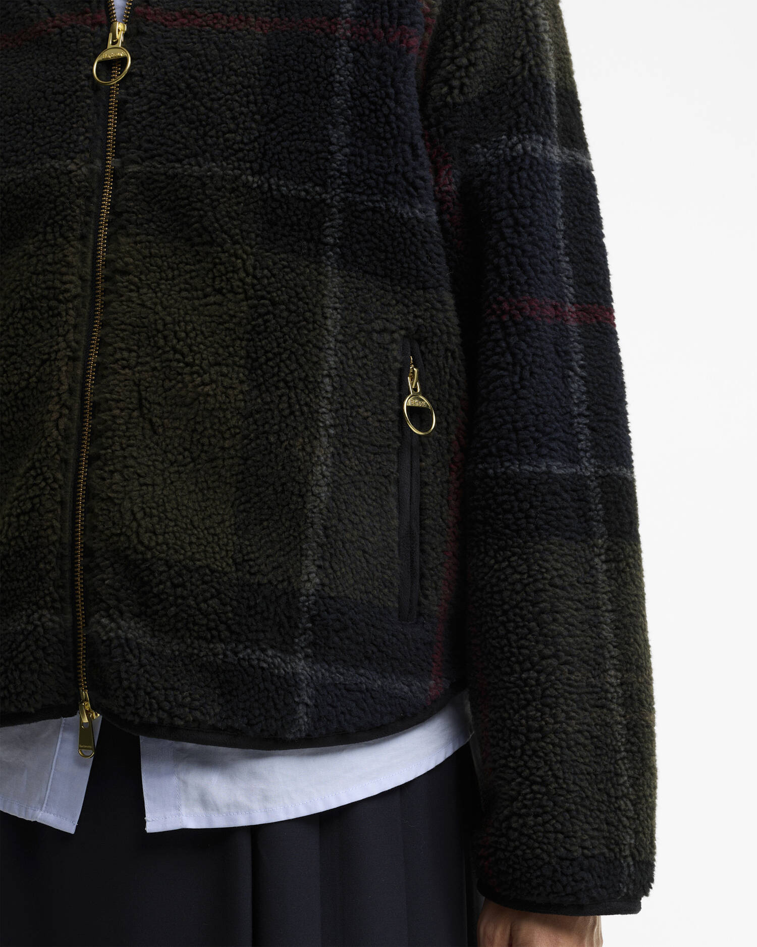 Barbour Kirklees fleece jacket Shadow classic tartan