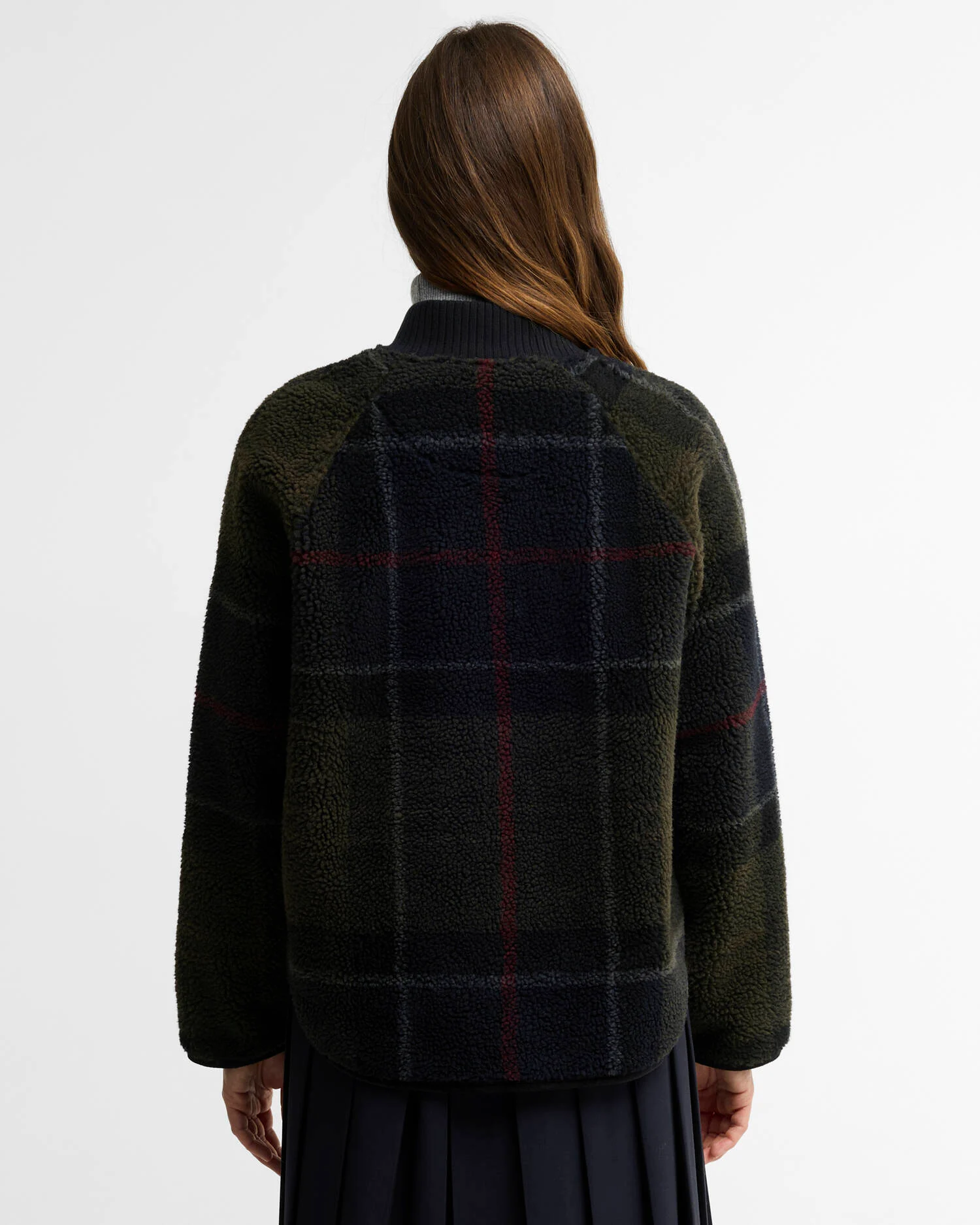 Barbour Kirklees fleece jacket Shadow classic tartan