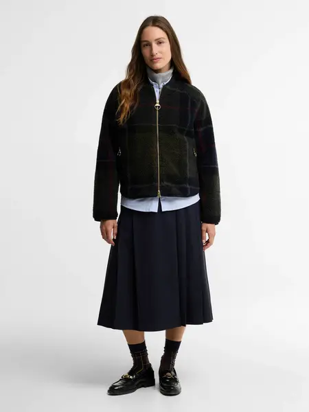 Barbour Kirklees fleece jacket Shadow classic tartan