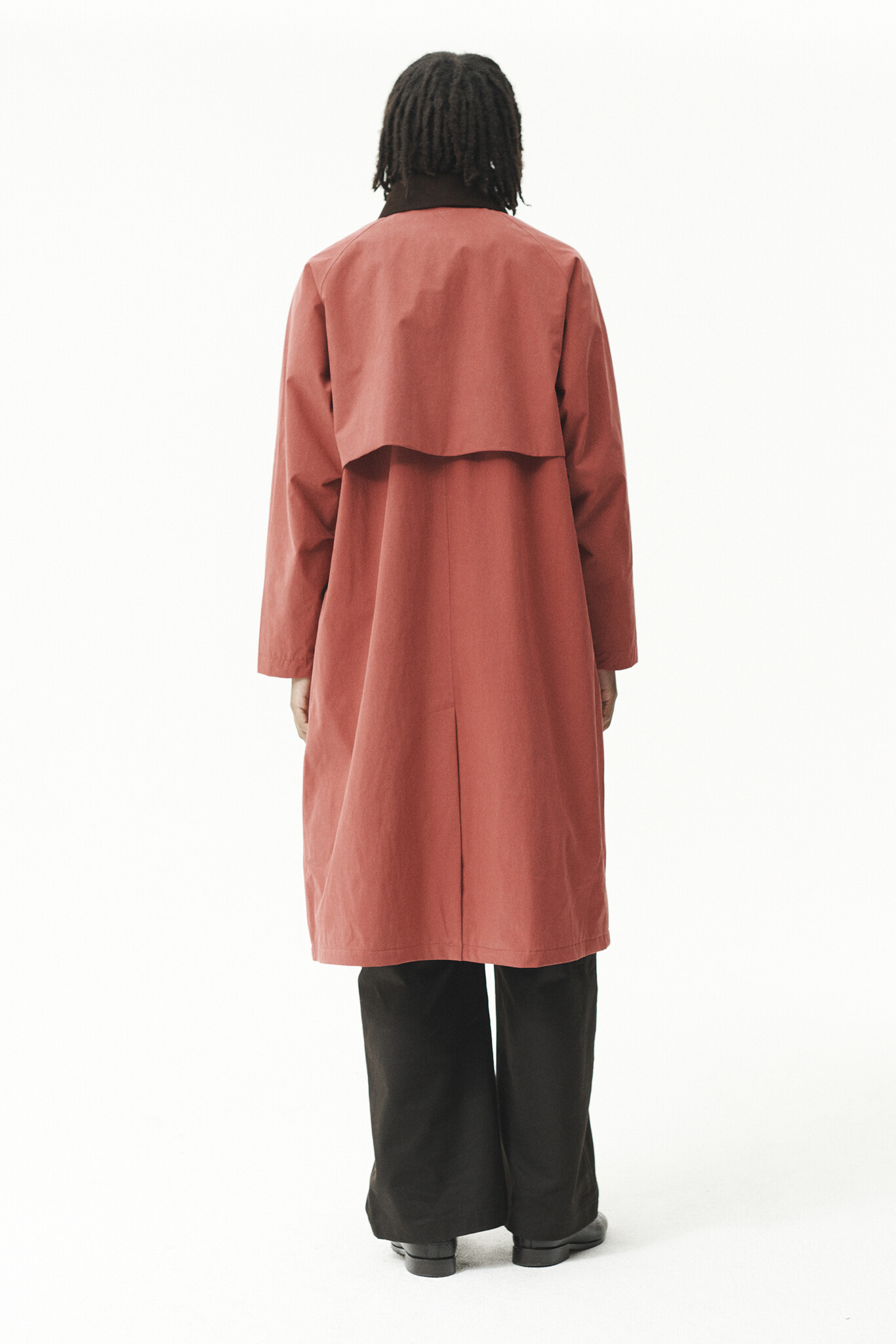 Welter Shelter Long coach washed tencel cordu jas Faded cherry