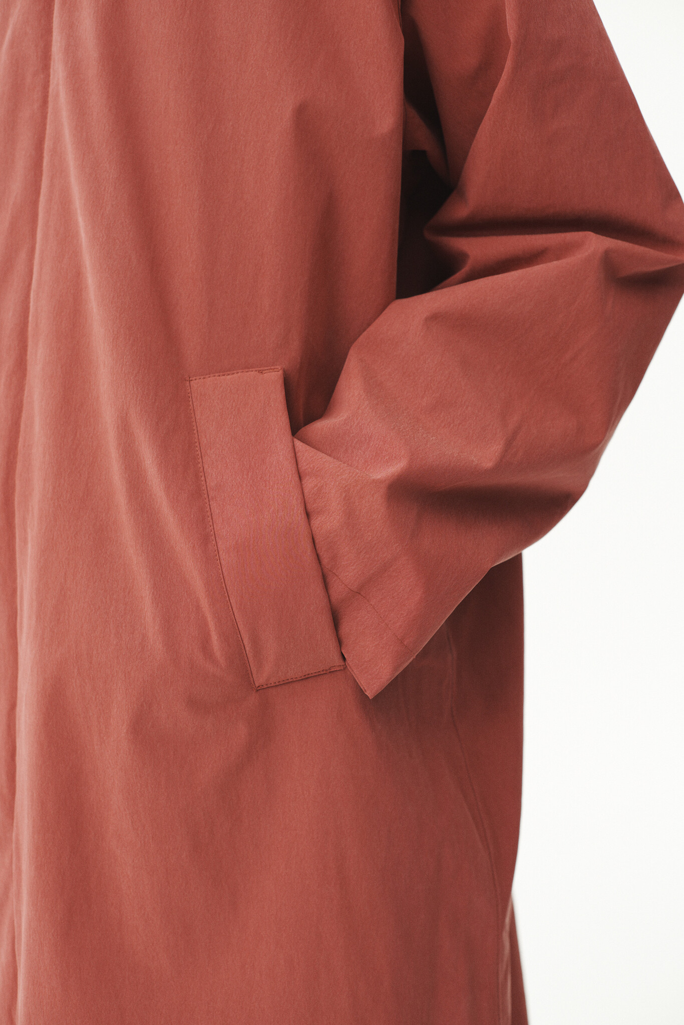 Welter Shelter Long coach washed tencel cordu jas Faded cherry