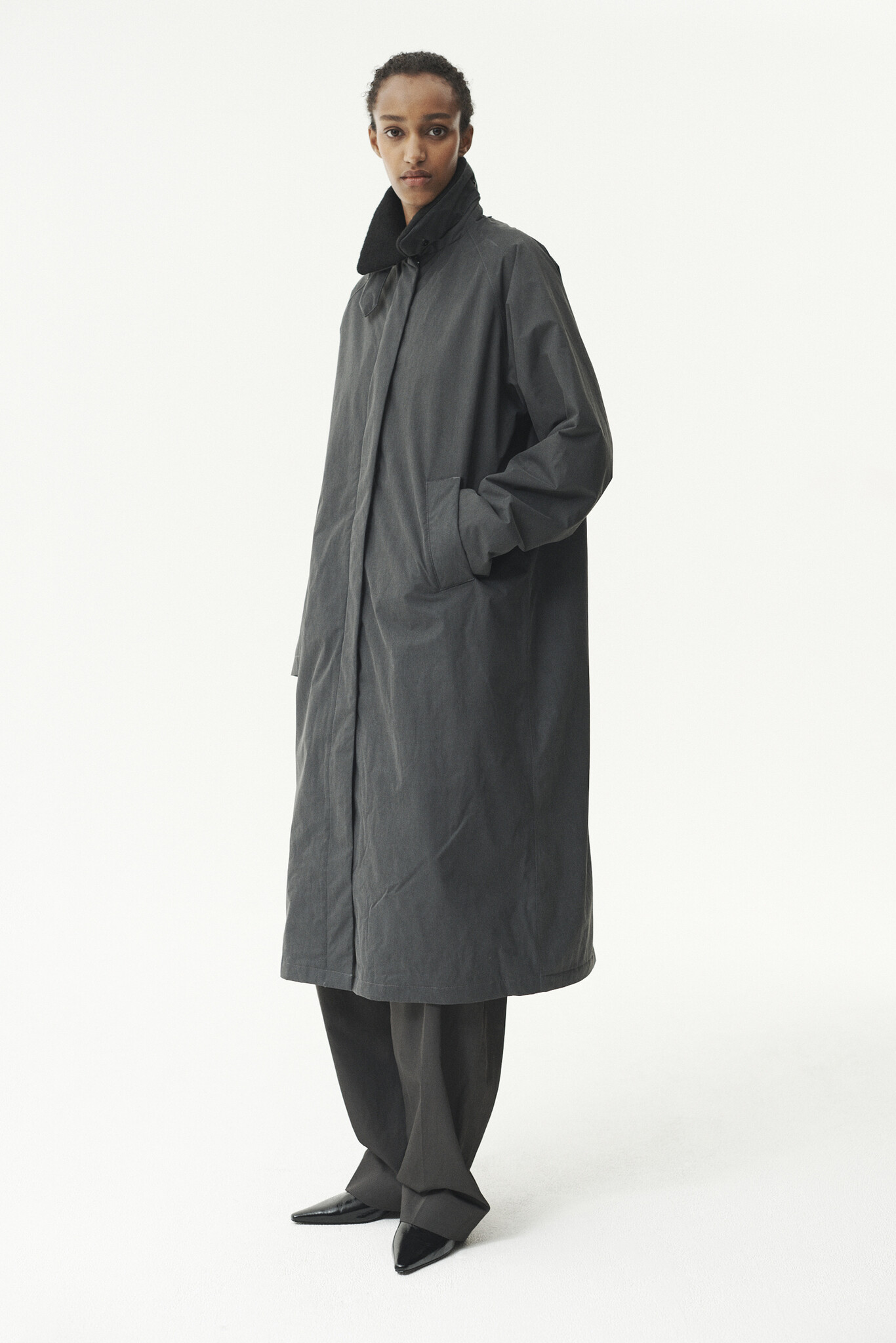 Welter Shelter Long coach washed jas Washed black