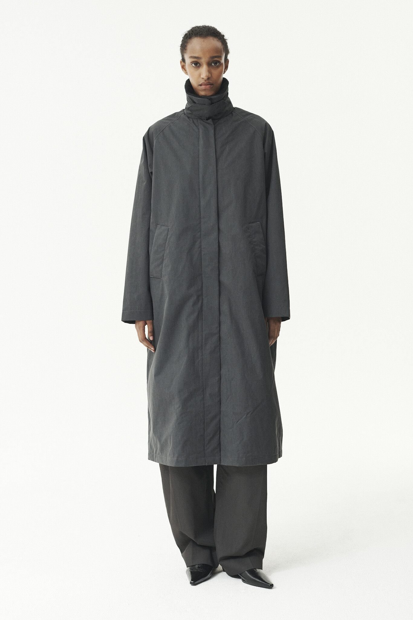 Welter Shelter Long coach washed jas Washed black