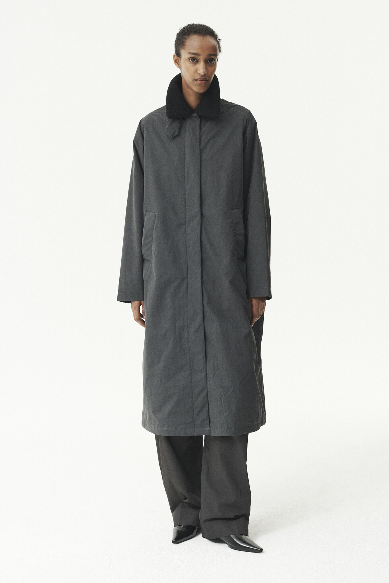 Welter Shelter Long coach washed jas Washed black
