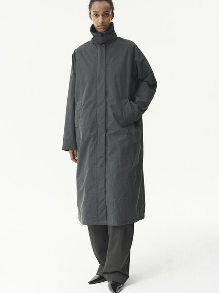 Welter Shelter Long coach washed jas Washed black