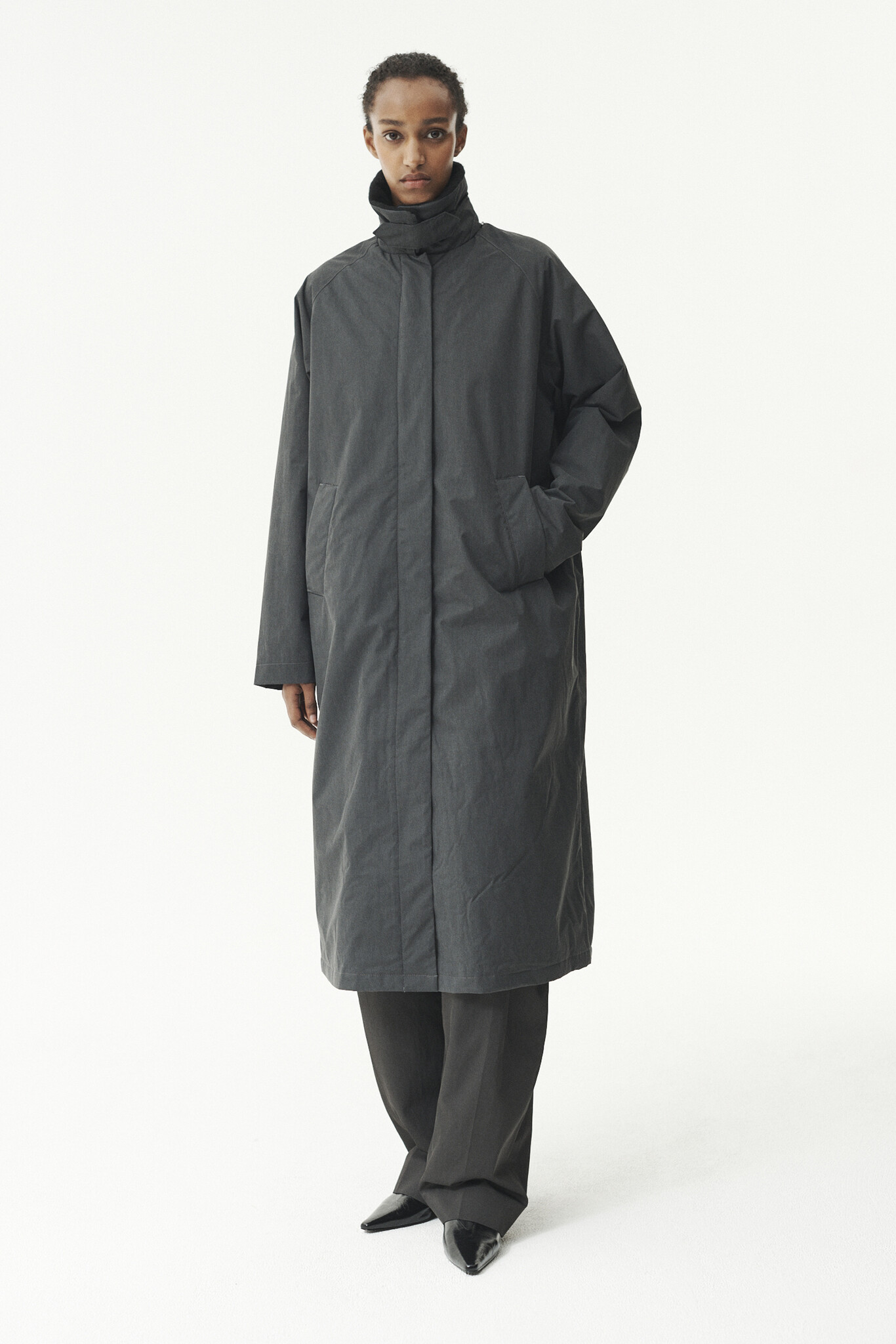 Welter Shelter Long coach washed jas Washed black