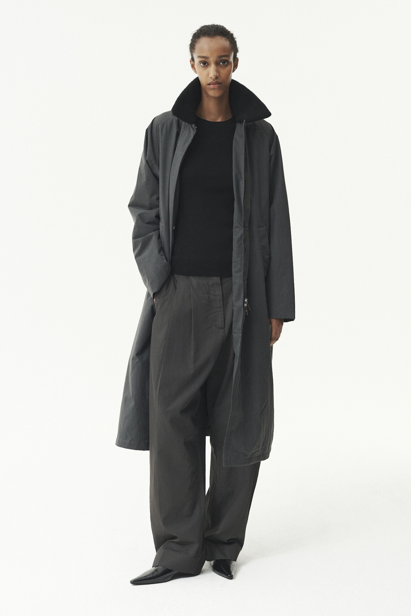 Welter Shelter Long coach washed jas Washed black