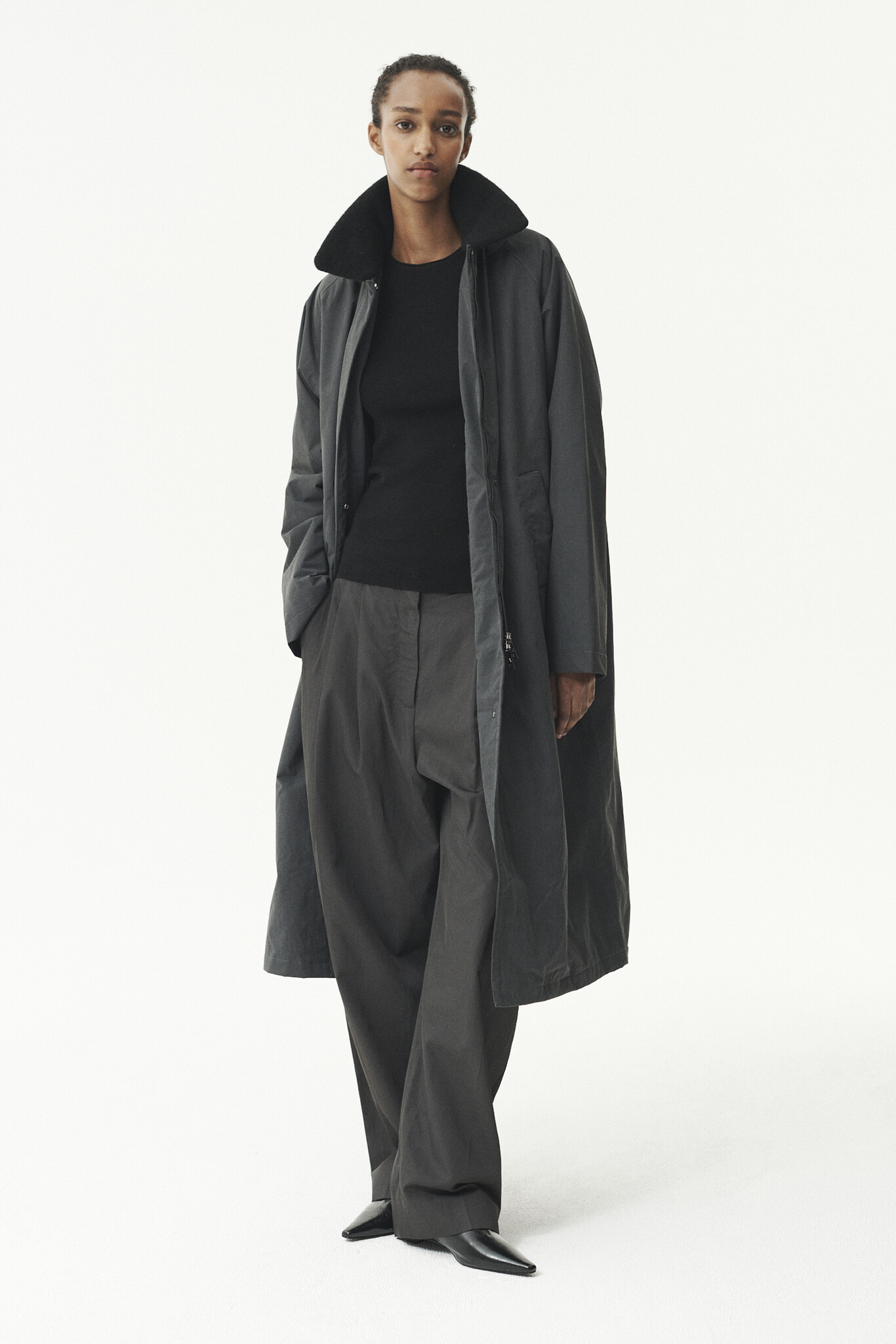 Welter Shelter Long coach washed jas Washed black