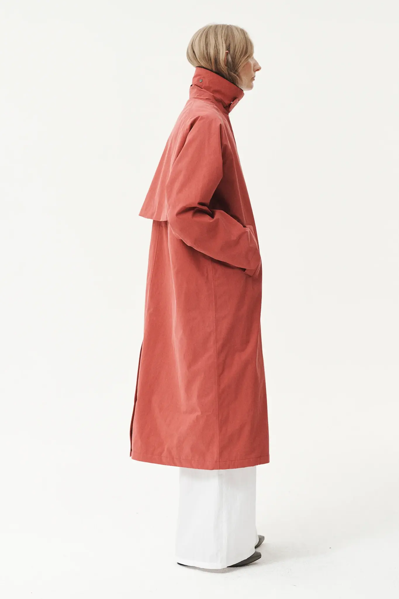 Welter Shelter Long coach washed tencel cordu jas Faded cherry