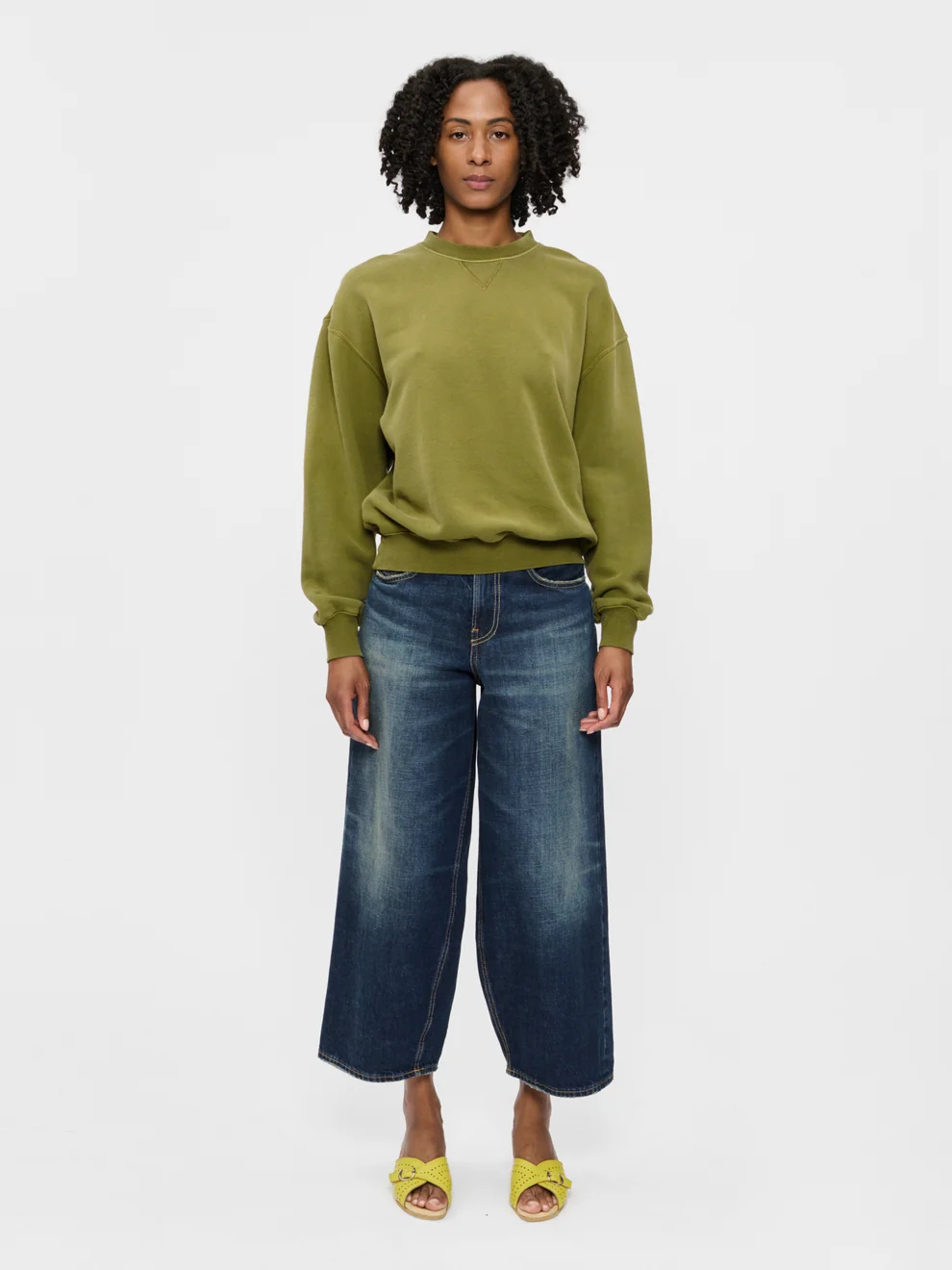 6397 Cropped roomy jeans Andes blue