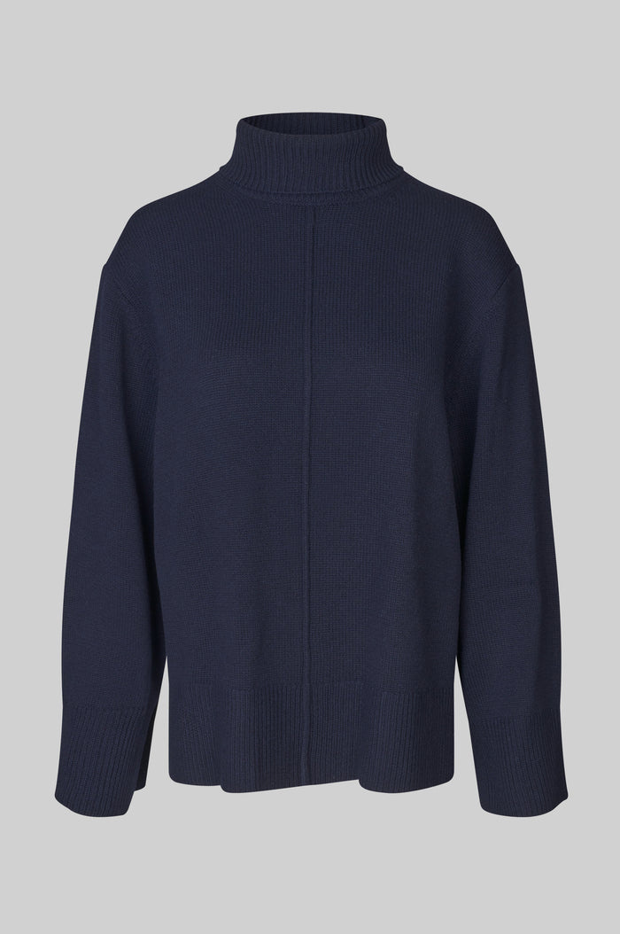 Second Female Alpha knit slit T-neck Night sky