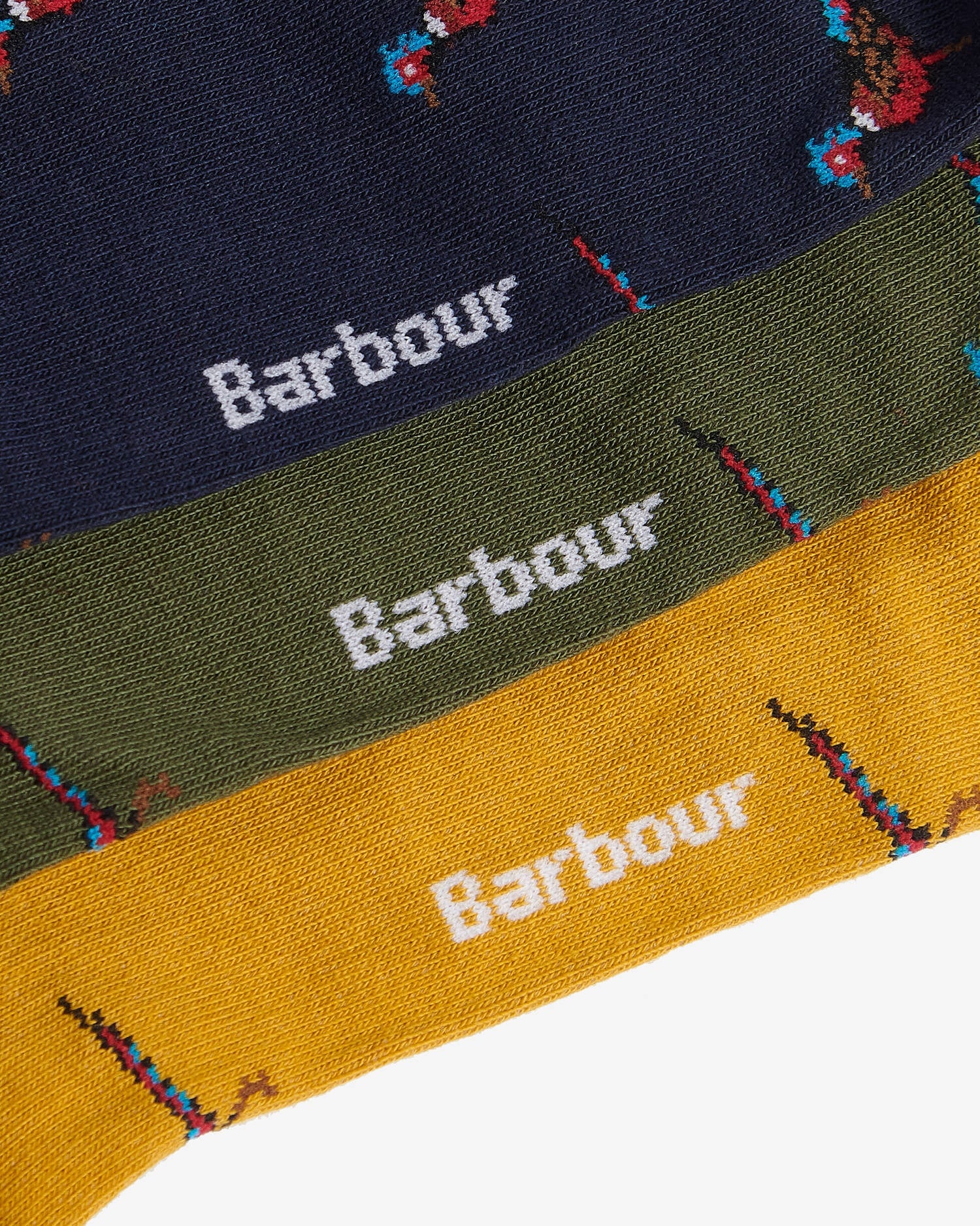 Barbour Pheasant socks gift box Forest mist