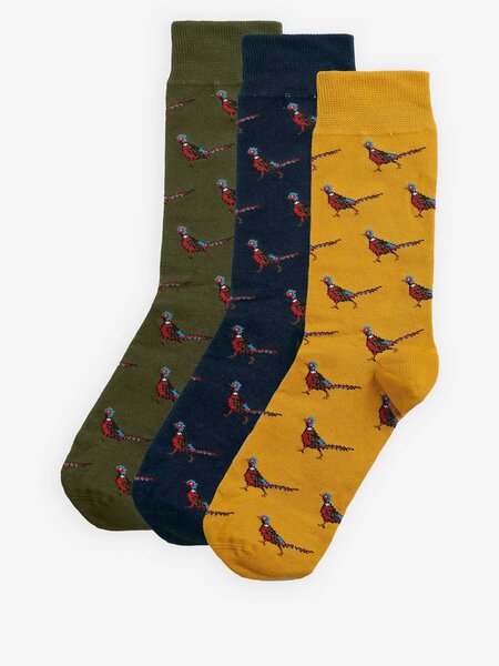Barbour Pheasant socks gift box Forest mist