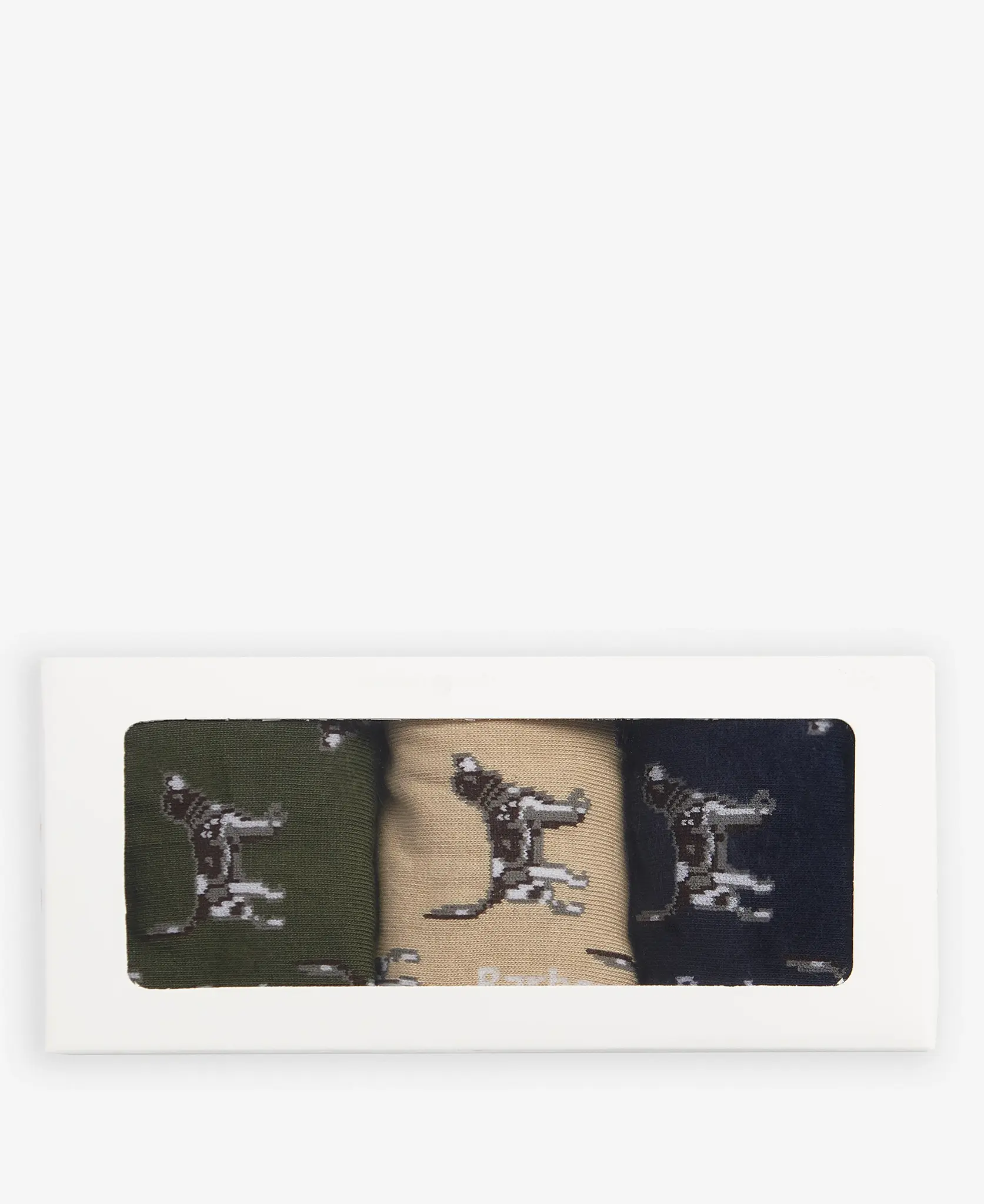 Barbour Pointer dog socks gift box Forest mist