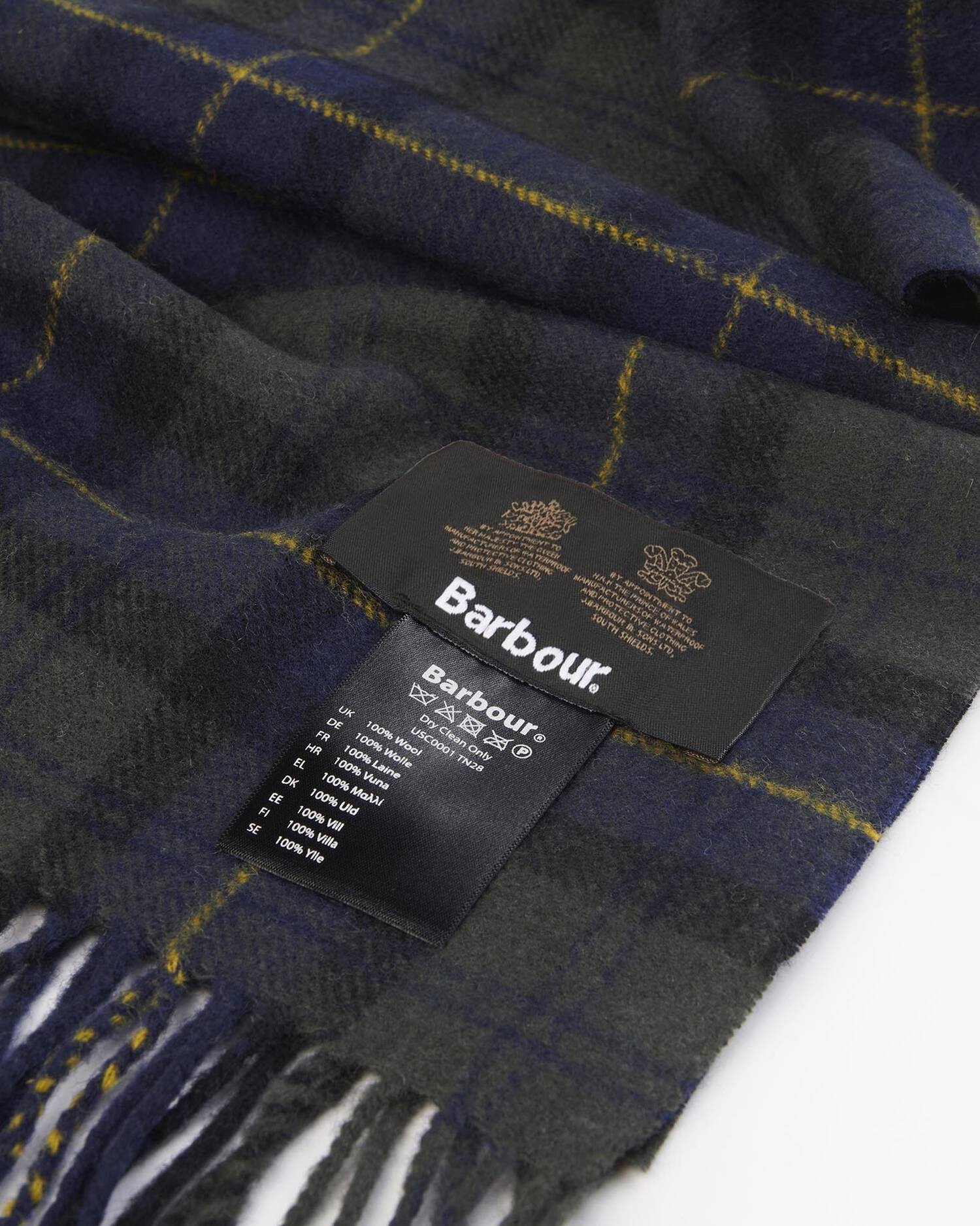 Barbour Tartan lambswool scarf Olive night