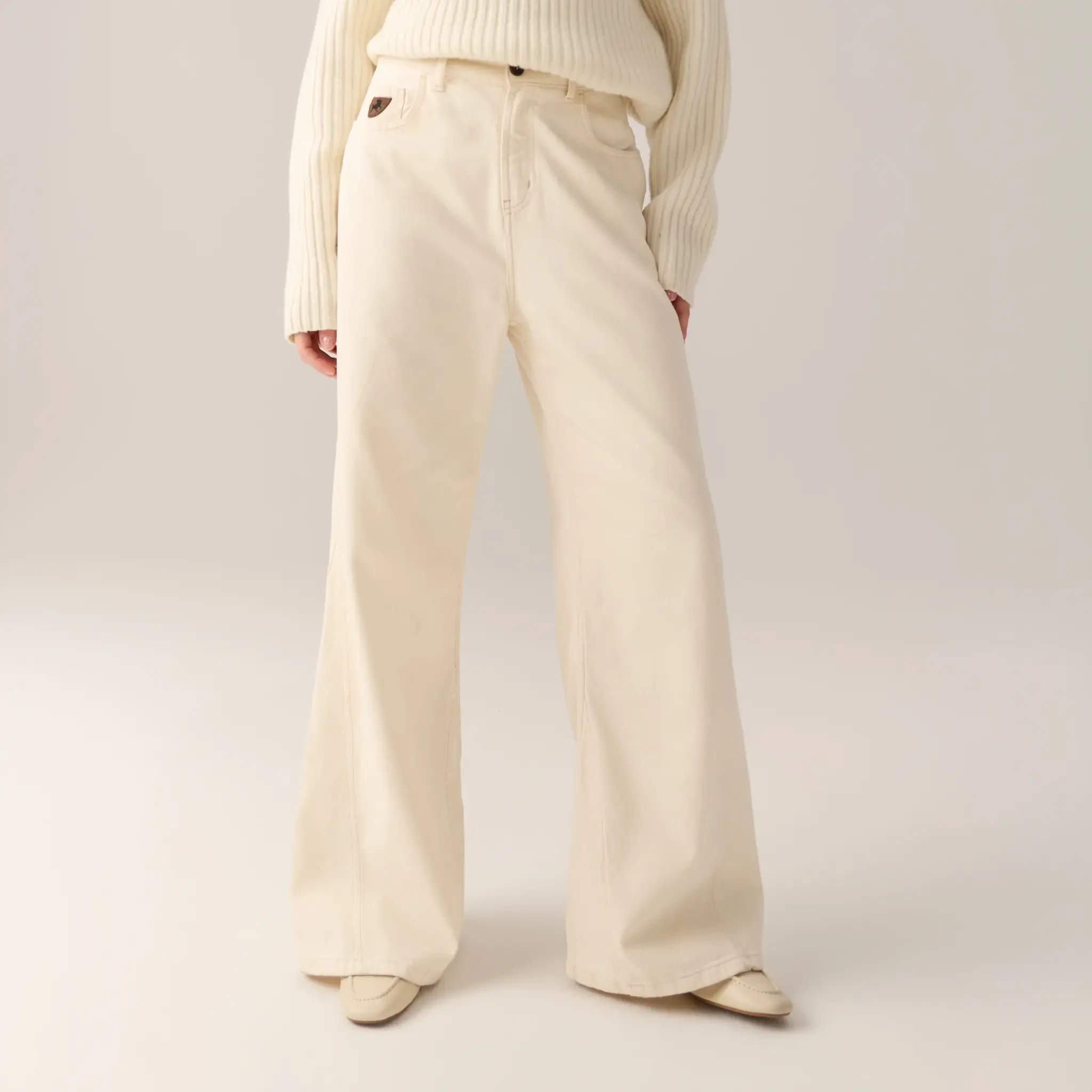 Lois Skater flare jeans Ecru wool Rinse