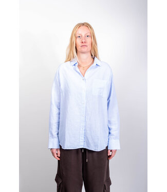 BLUE MORÉ Iris linnen/cotton shirt Light blue stripe