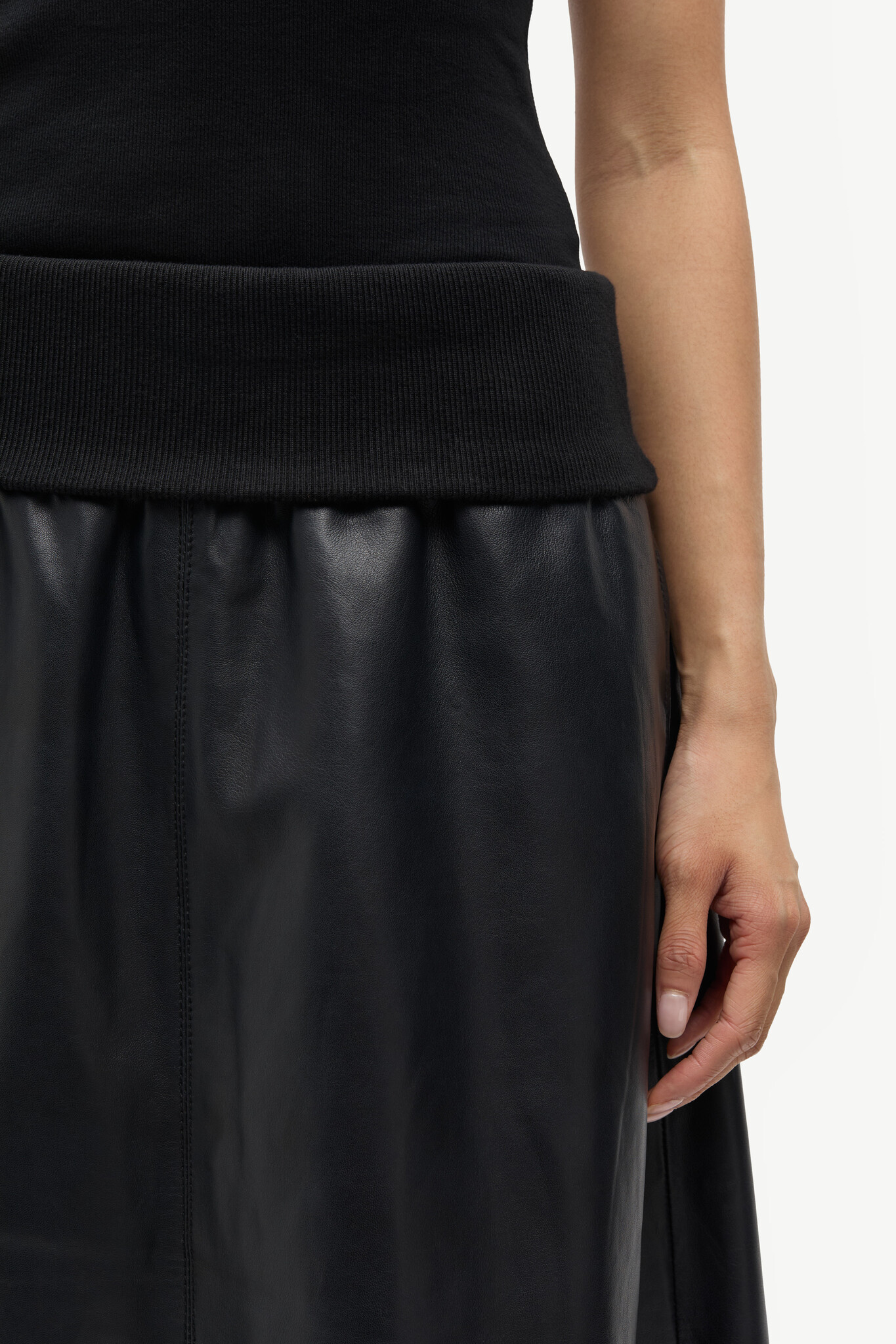 Samsoe Samsoe Sathea leather skirt Volcanic ash