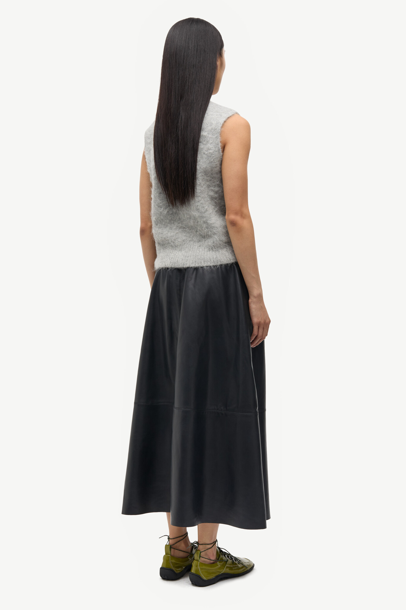 Samsoe Samsoe Sathea leather skirt Volcanic ash