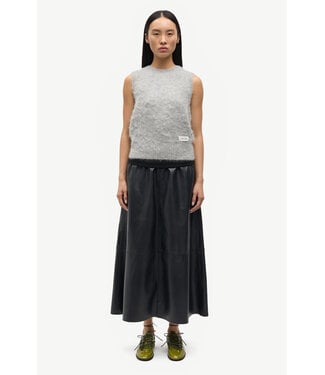 Samsoe Samsoe Sathea leather skirt Volcanic ash