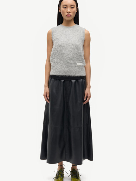 Samsoe Samsoe Sathea leather skirt Volcanic ash