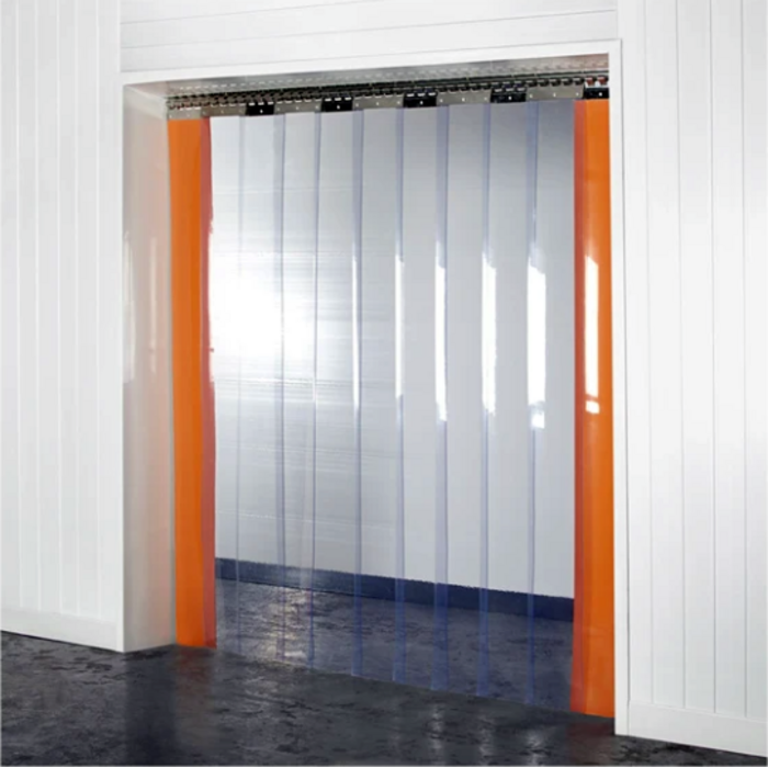 FlexTherm® PVC Streifenvorhang nach Maß – Komplett Montagefertig – Transparent 200x2mm