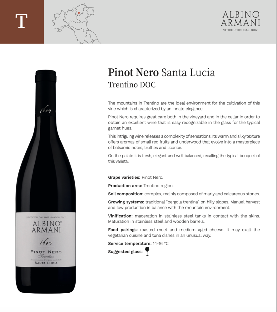 Albino Armani Pinot Nero Santa Lucia 2022