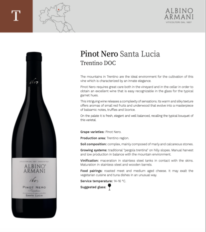 Albino Armani Pinot Nero Santa Lucia 2022