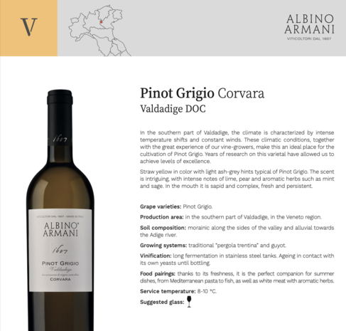 Albino Armani Pinot Grigio 'Corvara' 2025 Albino Armani Pinot Grigio 'Corvara' 2025