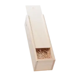 Cadeauverpakking wijnkist hout 1-vaks kist hout met schuifdeksel Cadeauverpakking wijnkist hout 1-vaks kist hout met schuifdeksel